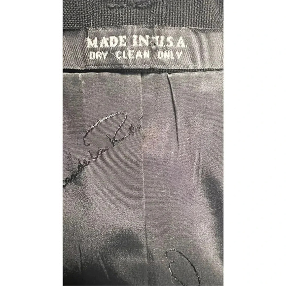 Vintage Oscar De La Renta Steve Petix Men’s Medium Black Suit Jacket Coat - Picture 7 of 11